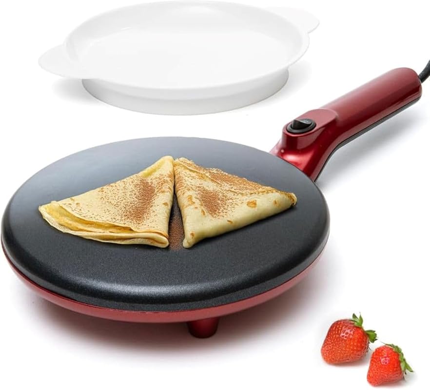 Moss & Stone Electric Crepe Maker 8 Inch with On/Off Switch, Dual Temp