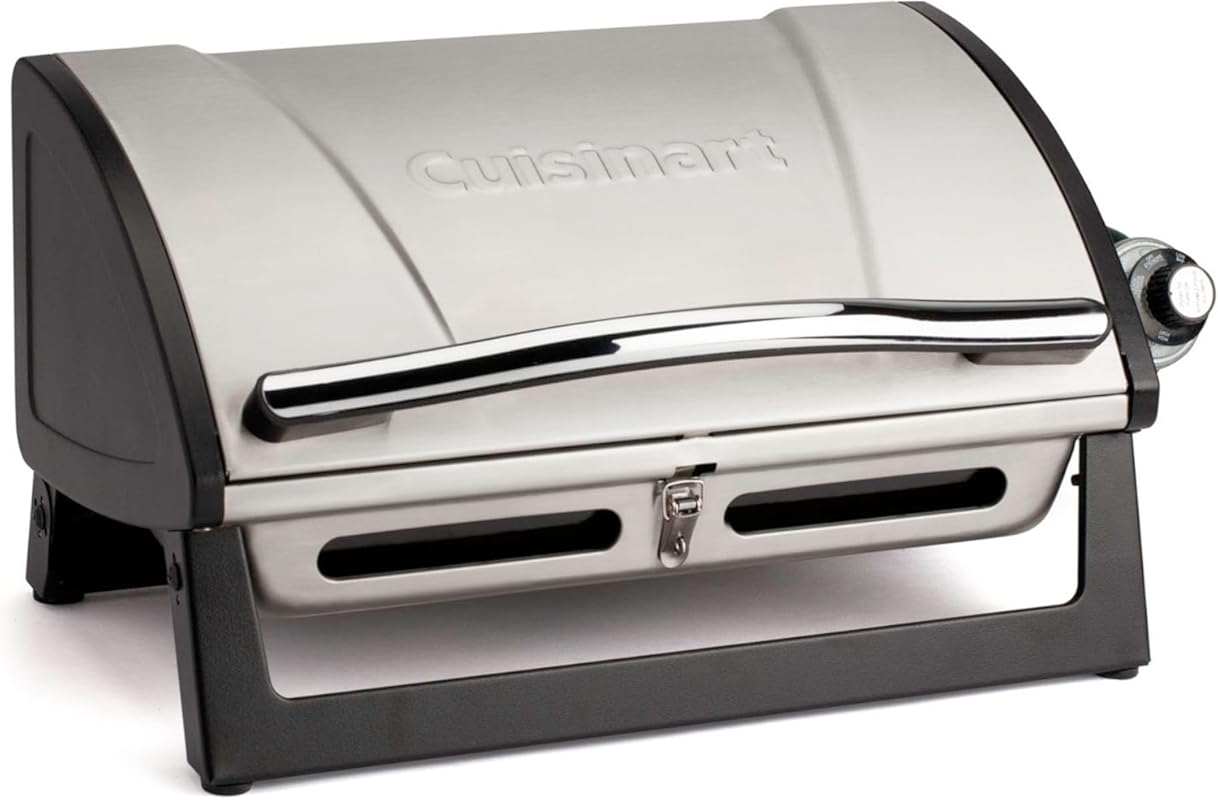 Cuisinart Grillster Portable Gas Grill with 8000 BTU, Stainless Steel,