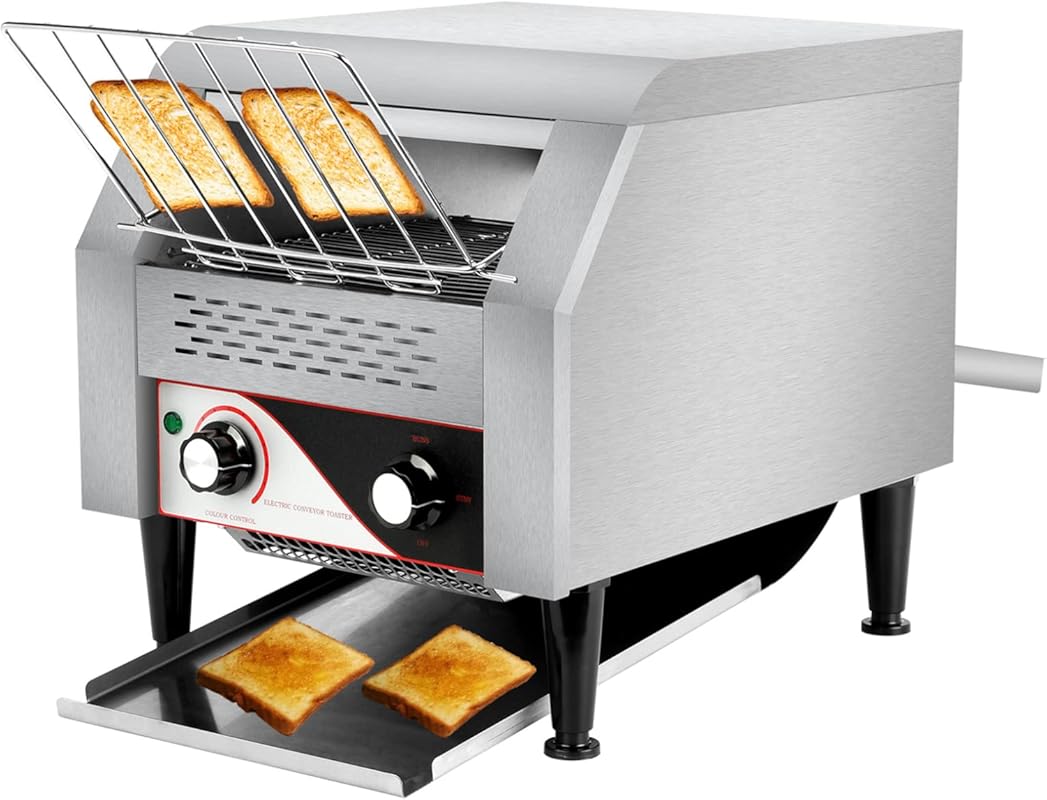 300 Slices/Hour Commercial Conveyor Toaster: 2.2KW Heavy Duty 304 Stai