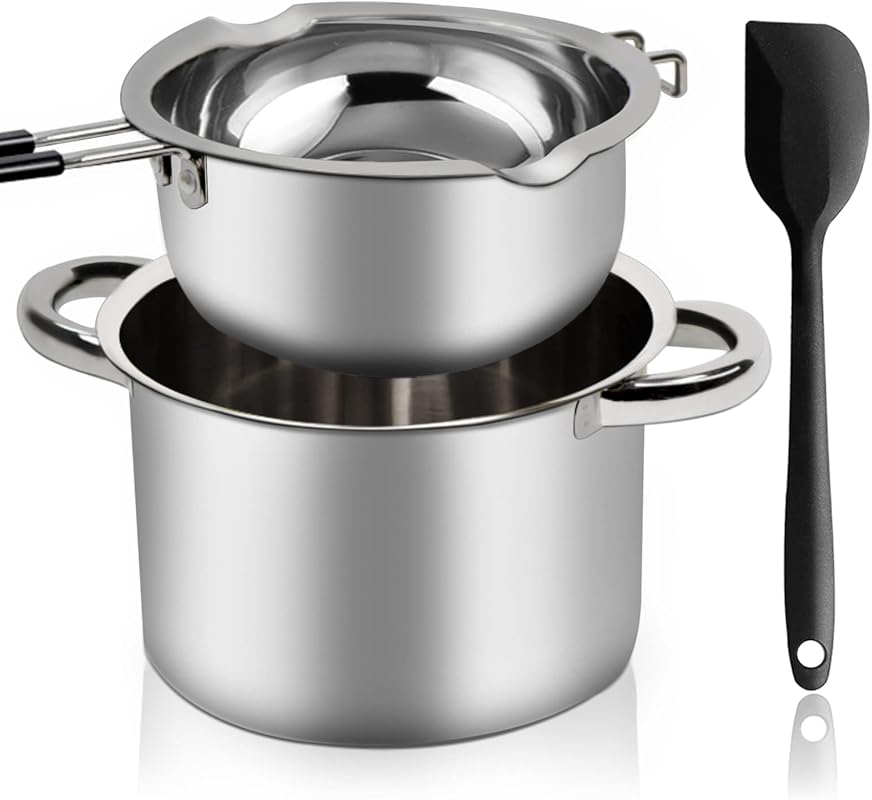 304 Stainless Steel Double Boiler Set 1200ml 2800ml with Spatula for C