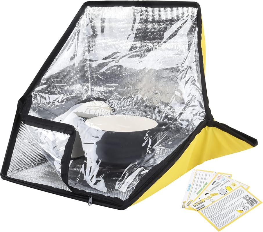 Premium Foldable Solar Oven: Reinforced with Support Rods, Carry Bag &
