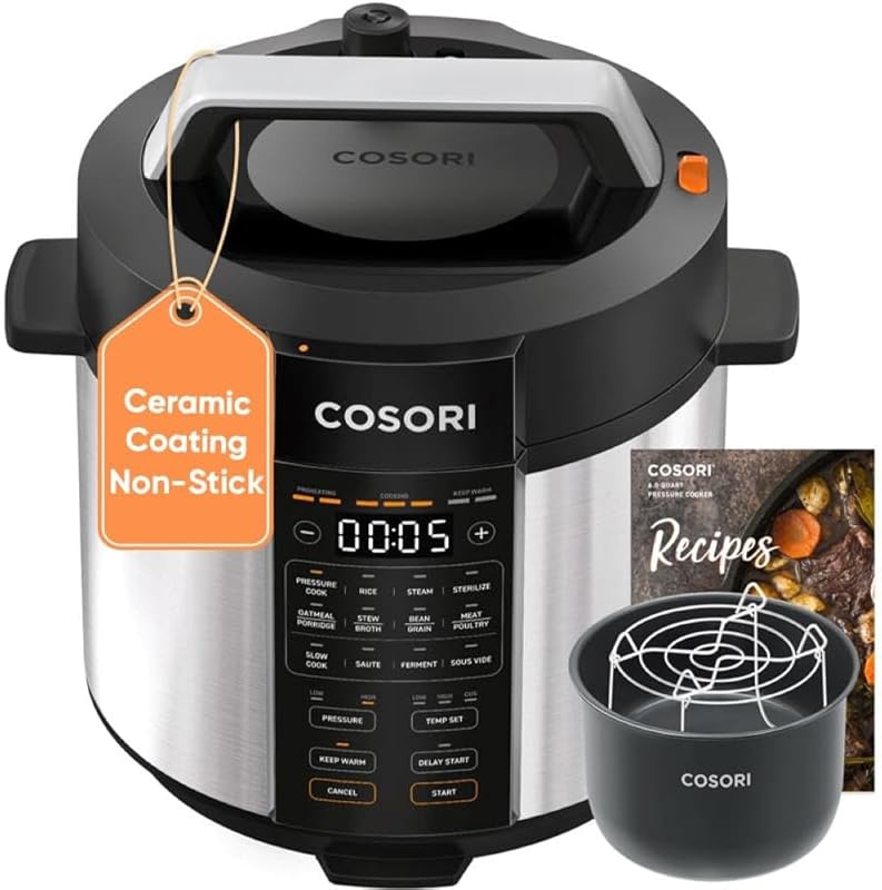 COSORI 6QT Stainless Steel 9-in-1 Pressure Cooker with 12 Safety Featu