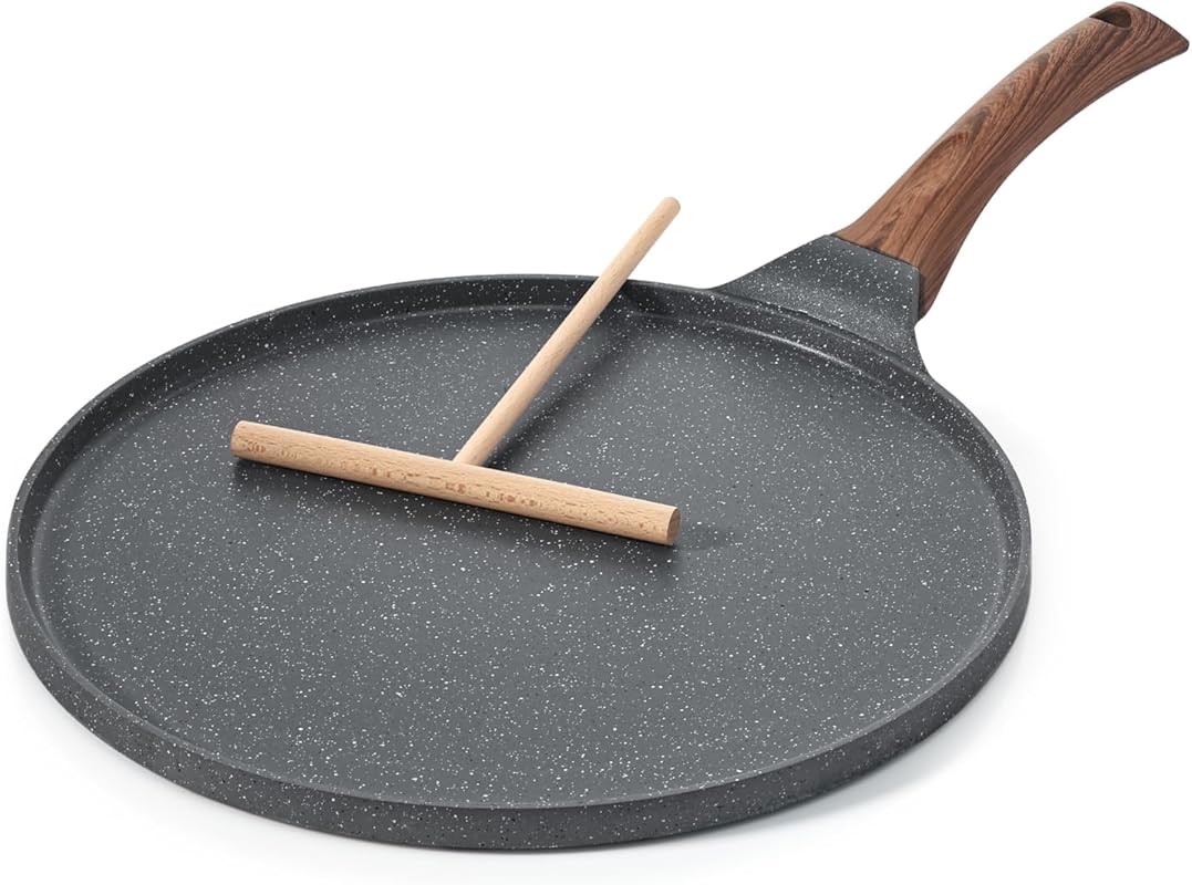 SENSARTE Nonstick Crepe Pan 12-Inch with Swiss Granite Coating, Stay-C