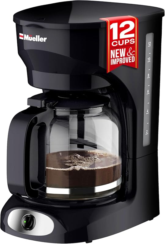 Mueller 12-Cup Drip Coffee Maker with Borosilicate Carafe, Auto-Off, R