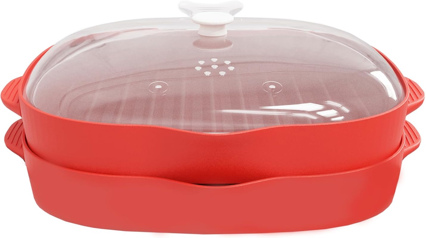 NICO SEE WONDER Microwave Easy Bacon Maker 2-Piece Set with Splatter L
