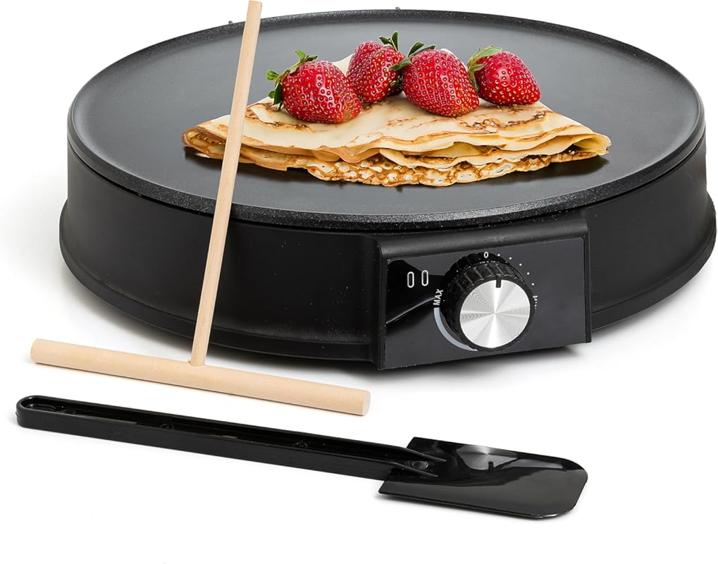 Moss & Stone 12-inch Electric Griddle and Crepe Maker – Non-Stick with