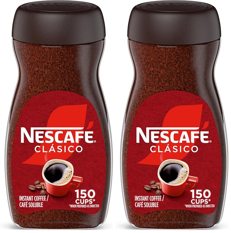 Nescafe Clasico Dark Roast Instant Coffee - 10.5 oz Jar, Bold Rich Fla