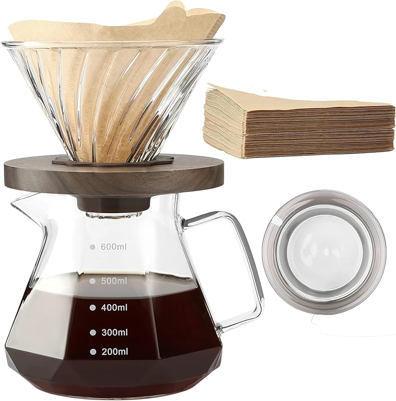 Gsform Pour Over Coffee Maker Set – 20 oz Borosilicate Glass Carafe wi