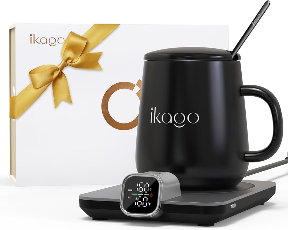 iKago Smart Heated Coffee Mug & Warmer - 15oz Ceramic, Accurate Temper