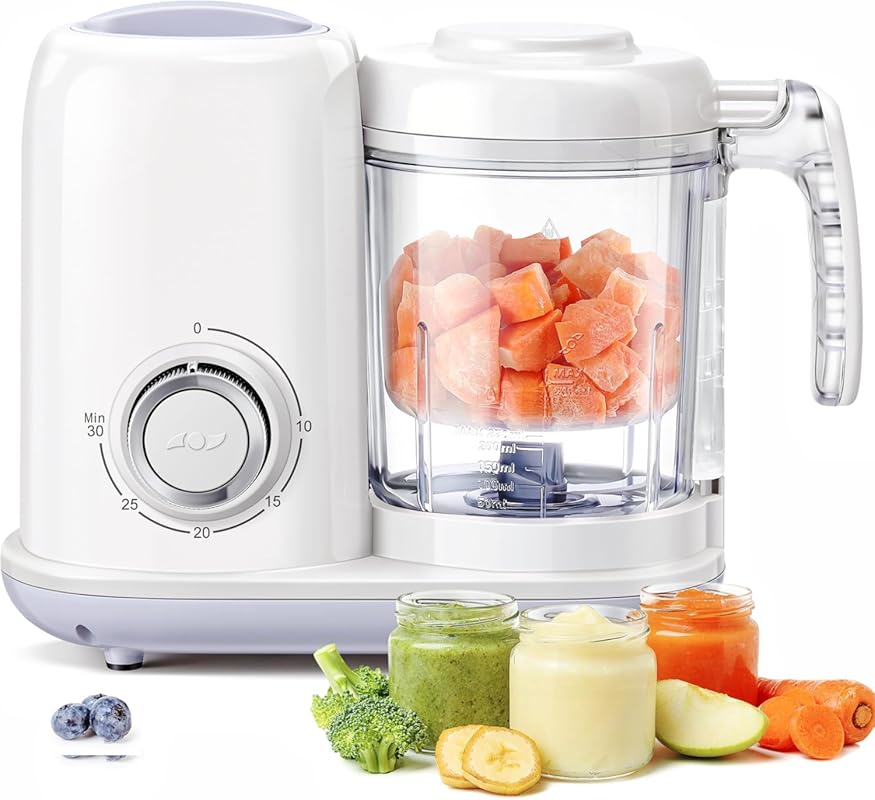 4-in-1 Baby Food Maker with Processor, Steamer, Puree Blender, Multifu