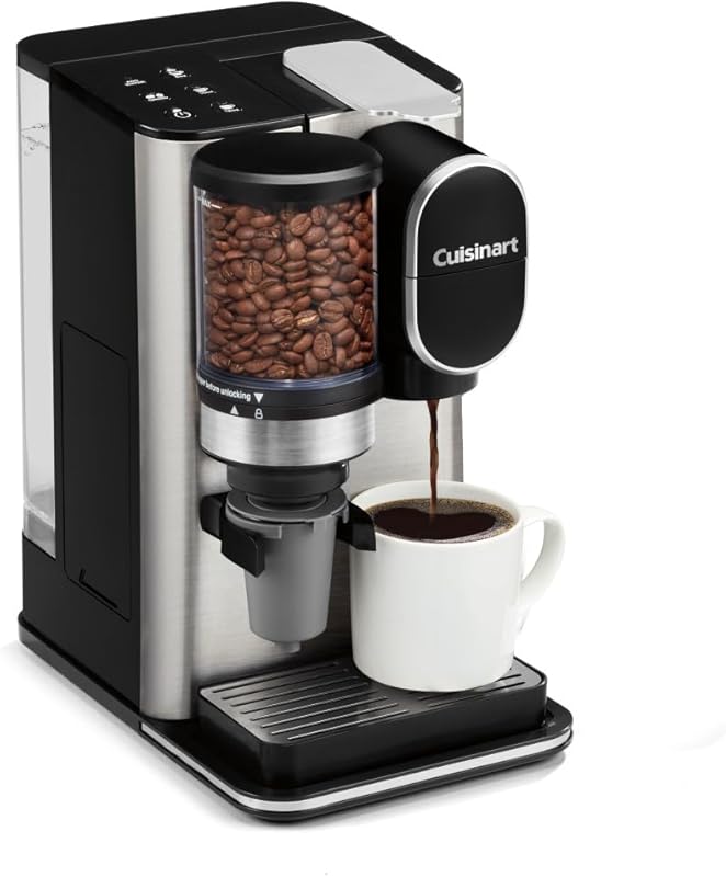 Cuisinart Single-Serve Coffee Maker + Grinder: 8/10/12 oz Serving, Pod