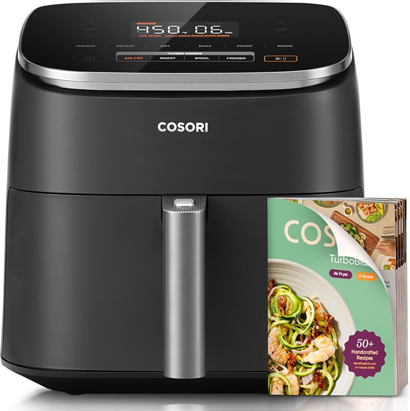 Cosori TurboBlaze 6QT Air Fryer with Premium Ceramic Coating, 9-in-1 F