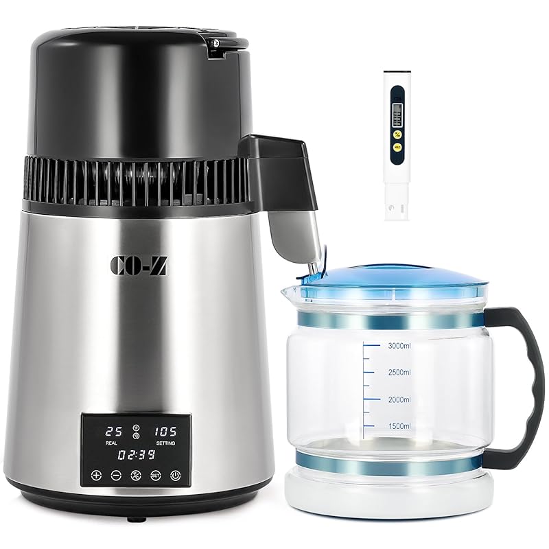 CO-Z 1.1 Gallon 1750W Stainless Steel Water Distiller with Dual Temp D