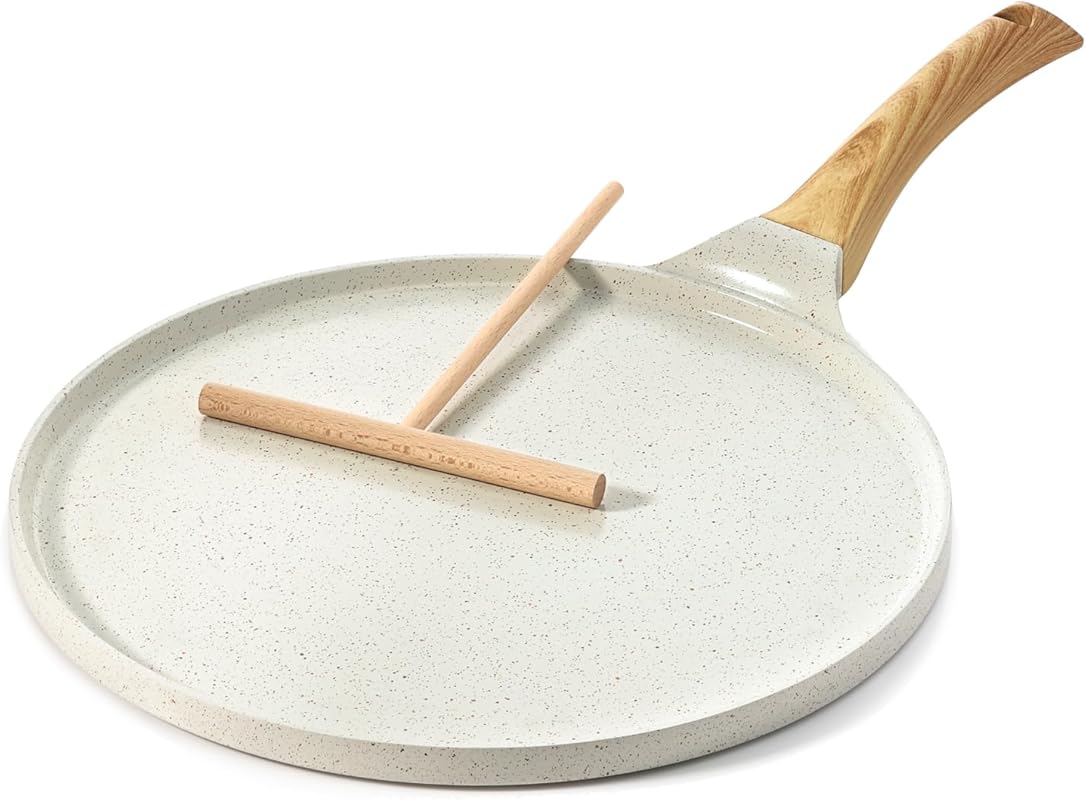 SENSARTE Nonstick Crepe Pan 12-Inch with Spreader, Natural Ceramic Coa