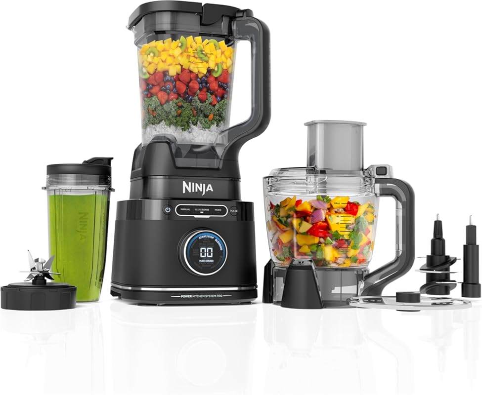 Ninja TB401 All-in-One Food Processor/Blender with 1800W, 8-Cup Bowl, 