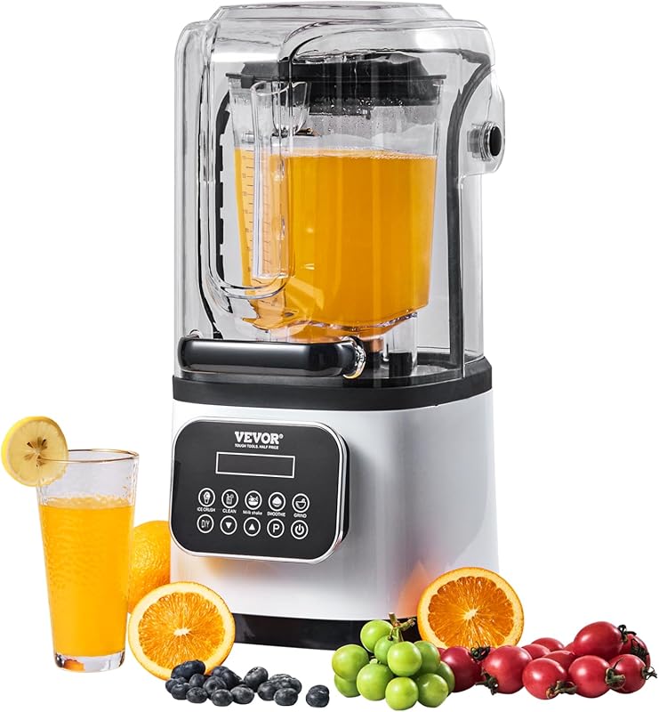 VEVOR Countertop Blender with 68oz, Sound Shield, 9 Speeds, 5 Function