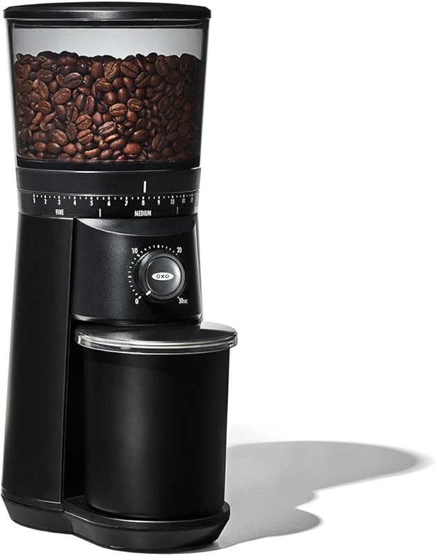 OXO Brew Conical Burr Grinder with Stainless Steel Burrs, One-Touch Au