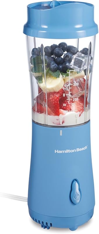 Hamilton Beach 51172 Portable Blender: 14oz BPA Free Cup, Lid, Stainle