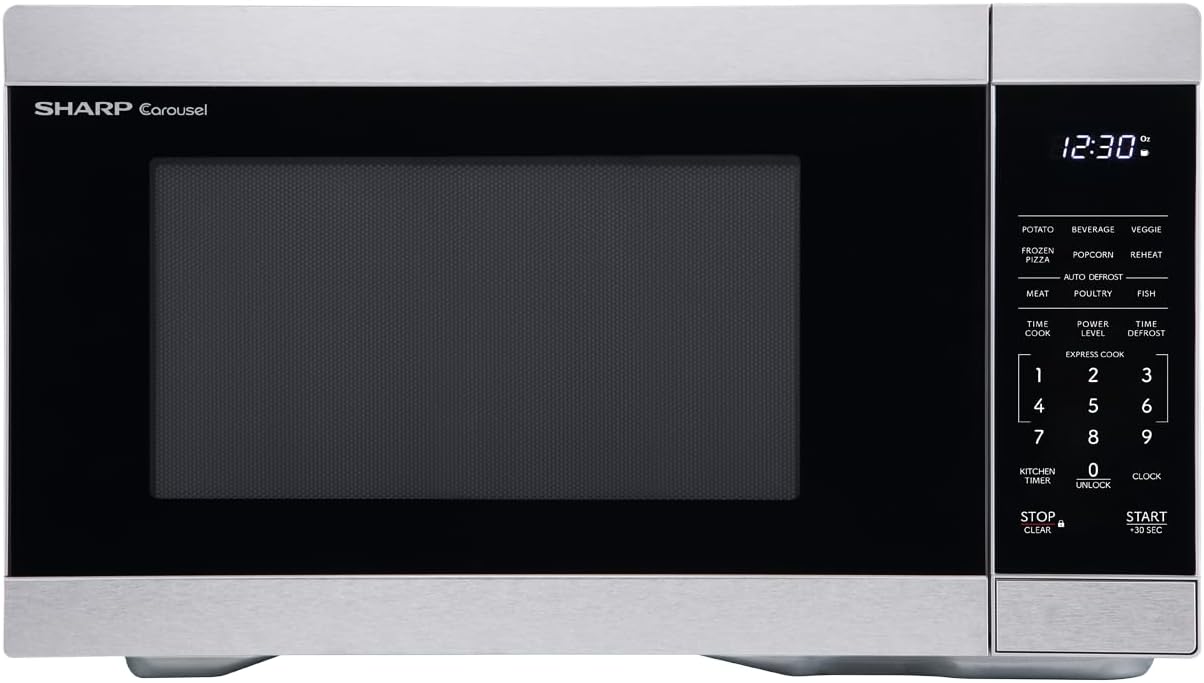 Sharp Countertop Microwave Oven with Removable 12.4 Inch Carousel Turn
