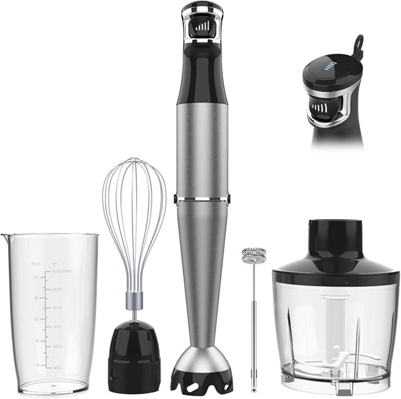 1100W 5-in-1 Corded Handheld Immersion Blender with Trigger Variable S