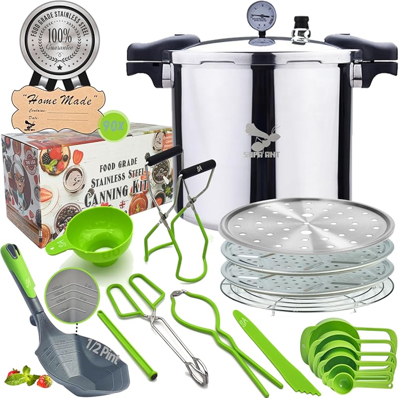 Supa Ant 23-Quart Pressure Canner with Gauge, Water Bath Canner, Compl