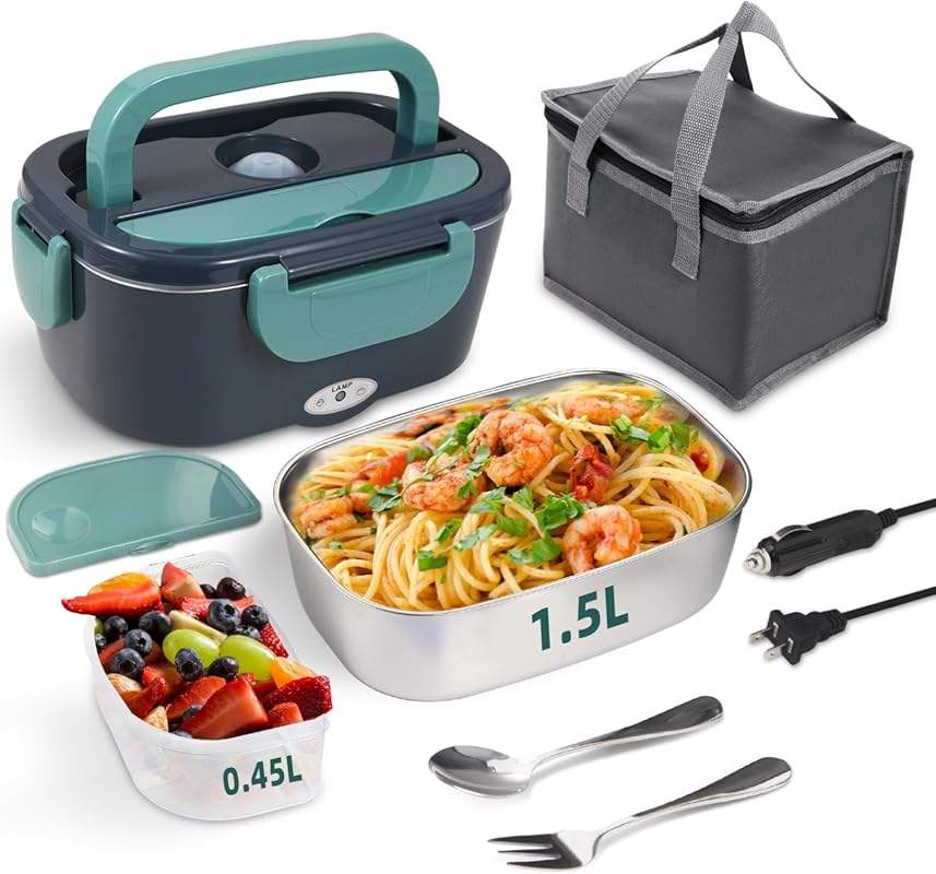 80W Portable Electric Lunch Box Food Heater with 304 Stainless Steel,