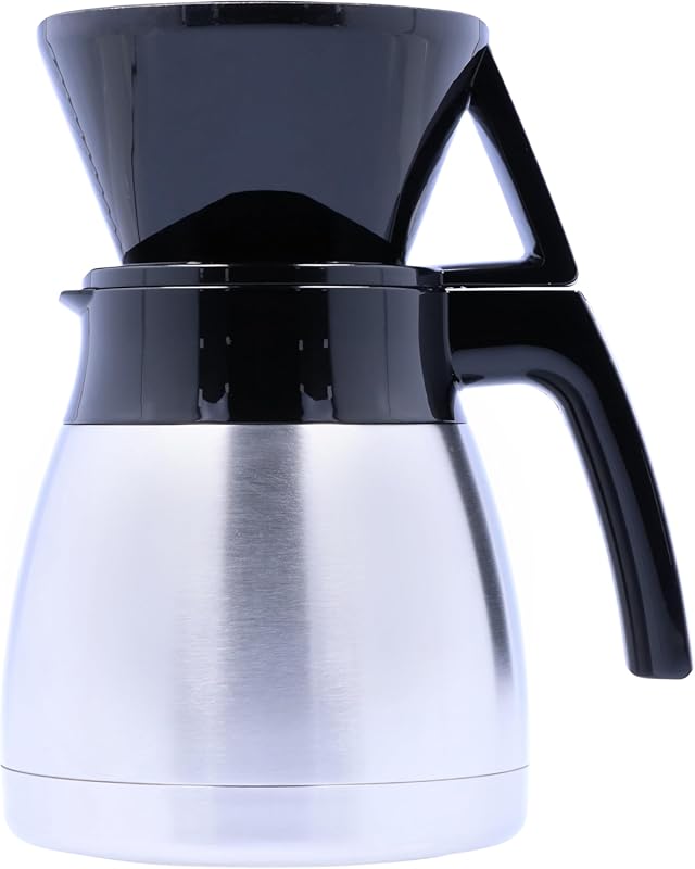 Melitta Pour-Over Coffee Brewer & Stainless Steel Carafe Set with Filt