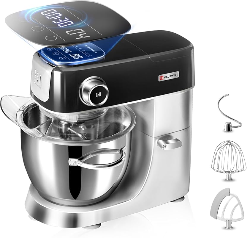 Hauswirt M5 Stand Mixer LED Touchscreen, 5 Preset Menus, 5.3Qt, 11 Spe