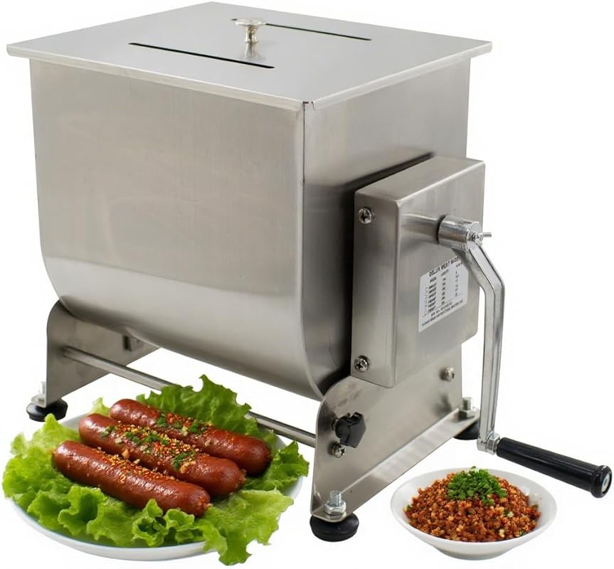 CLIVIA 30-Pound Capacity Tilt Tank Manual Meat Mixer Made of Stainless