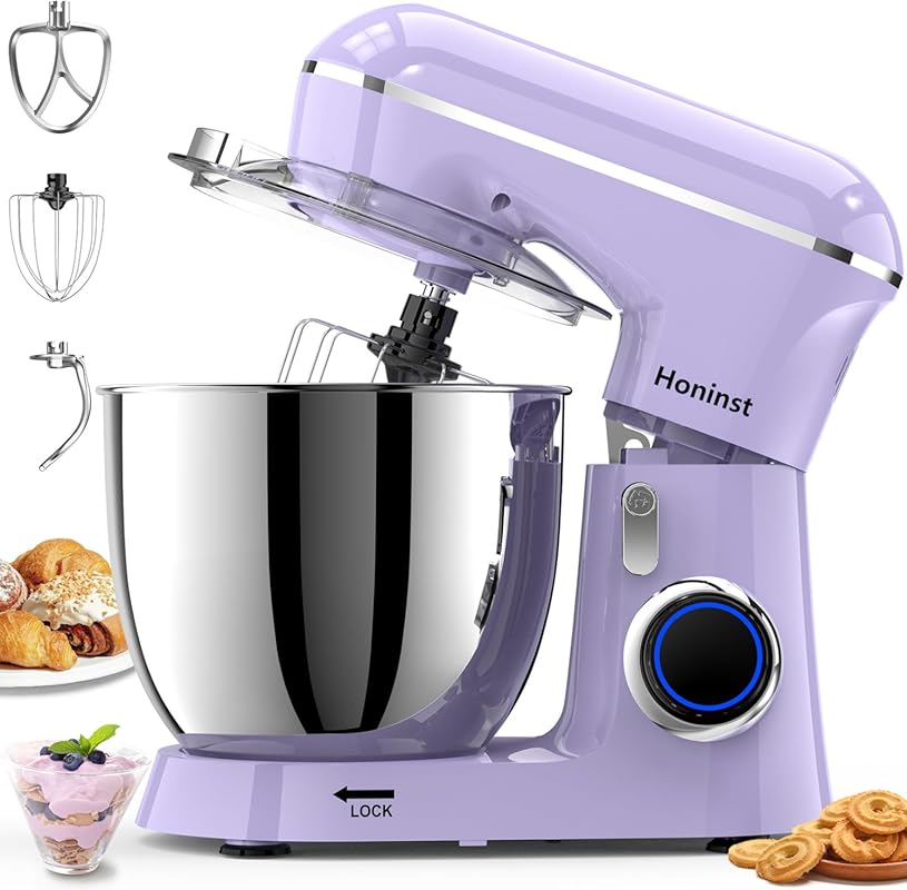 6.5QT 10-Speed Tilt-Head Stand Mixer with Bowl, Dough Hook, Whisk, Bea