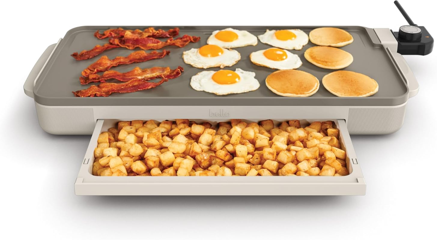 bella 10x20 Electric Griddle with Ceramic Nonstick Coating, Removable 