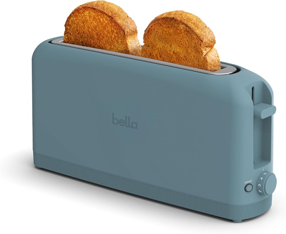 bella 2-Slice Slim Toaster with Fits-anywhere™ Design, 6 Setting Shade