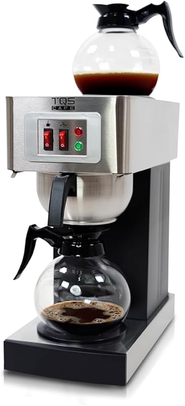TQS Cafe 12-Cup Double Commercial Coffee Maker, High Capacity Stainles
