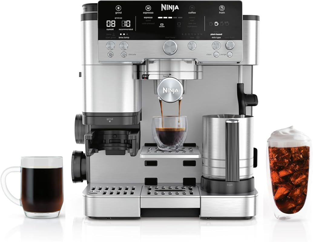 Ninja Luxe Café 3-in-1 Espresso Machine with Integrated Grinder, Milk 