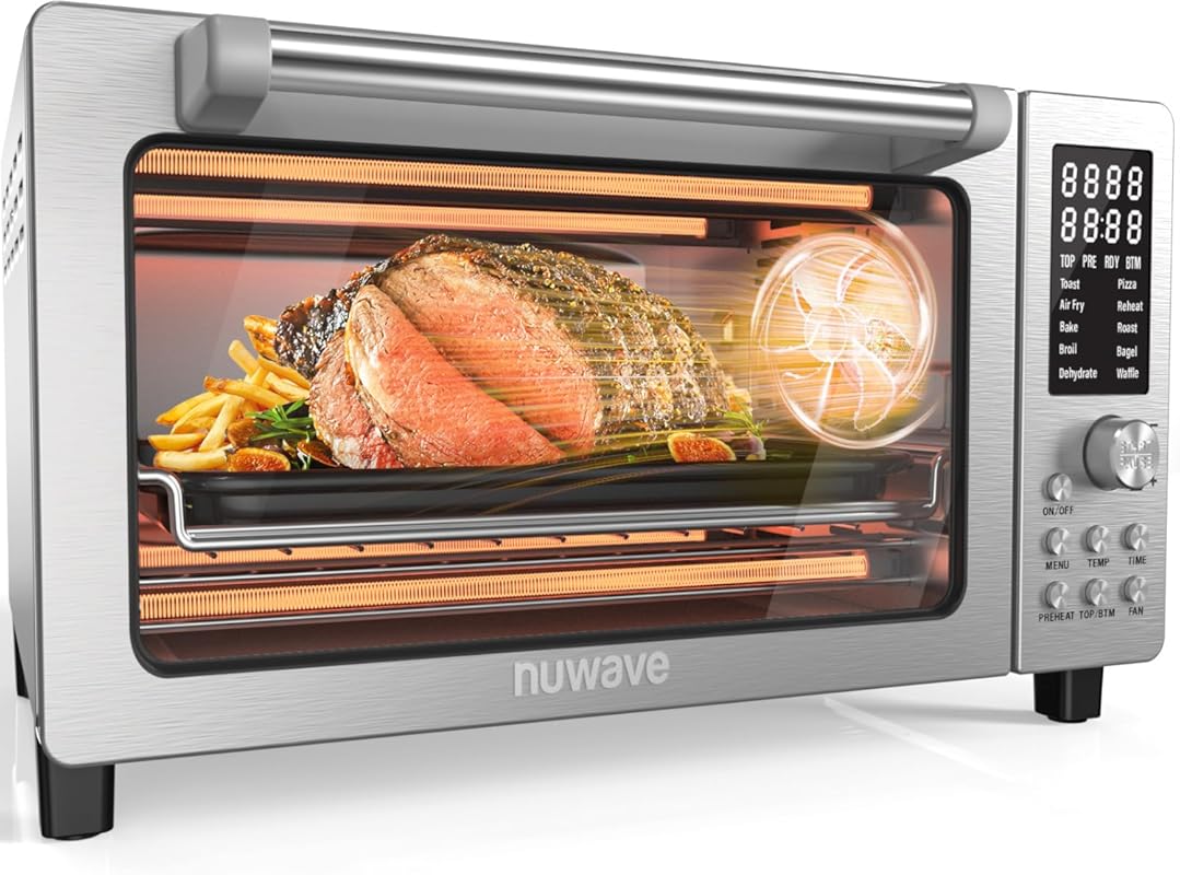 Nuwave Bravo Pro Smart 21QT Toaster Oven Air Fryer Combo, 10 Functions