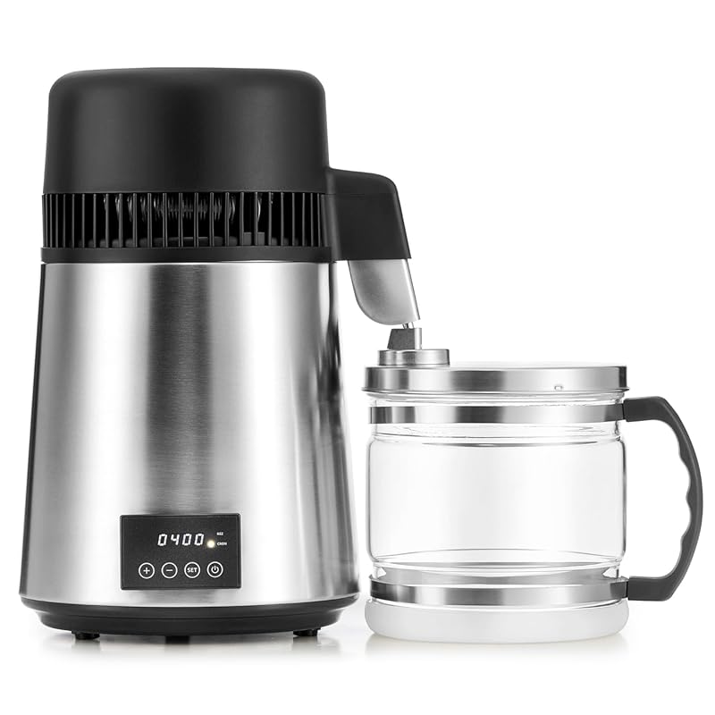 CO-Z 1.1 Gallon 750W Stainless Steel Water Distiller, Countertop, Time