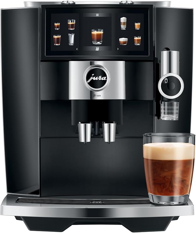 Jura J8 twin Diamond Black Automatic Coffee Machine: One-touch espress