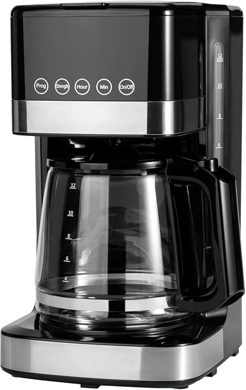 Amazon Basics Programmable 12-Cup Coffee Maker with Touch Screen, Auto