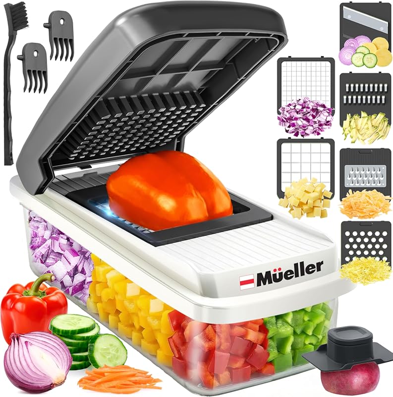 Mueller Vegetable Chopper and Mandoline Slicer: Multi-Function Food Ve