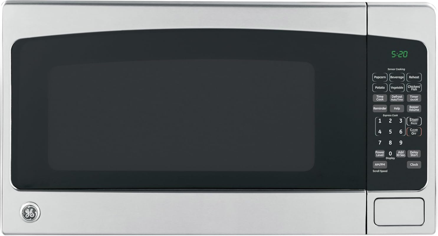 GE 1,200W Countertop Microwave: 2.0 cu ft, 8 Auto Settings, Child-Lock