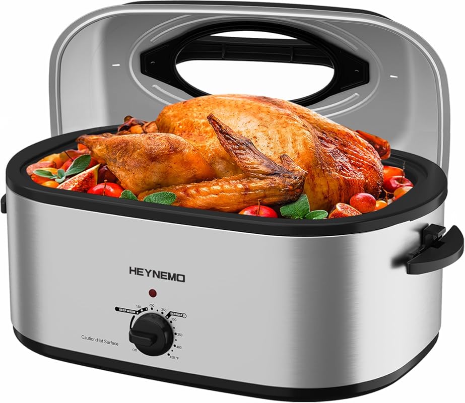 28 Quart Electric Roaster Oven with Self-Basting Lid, Defrost/Warm Fun