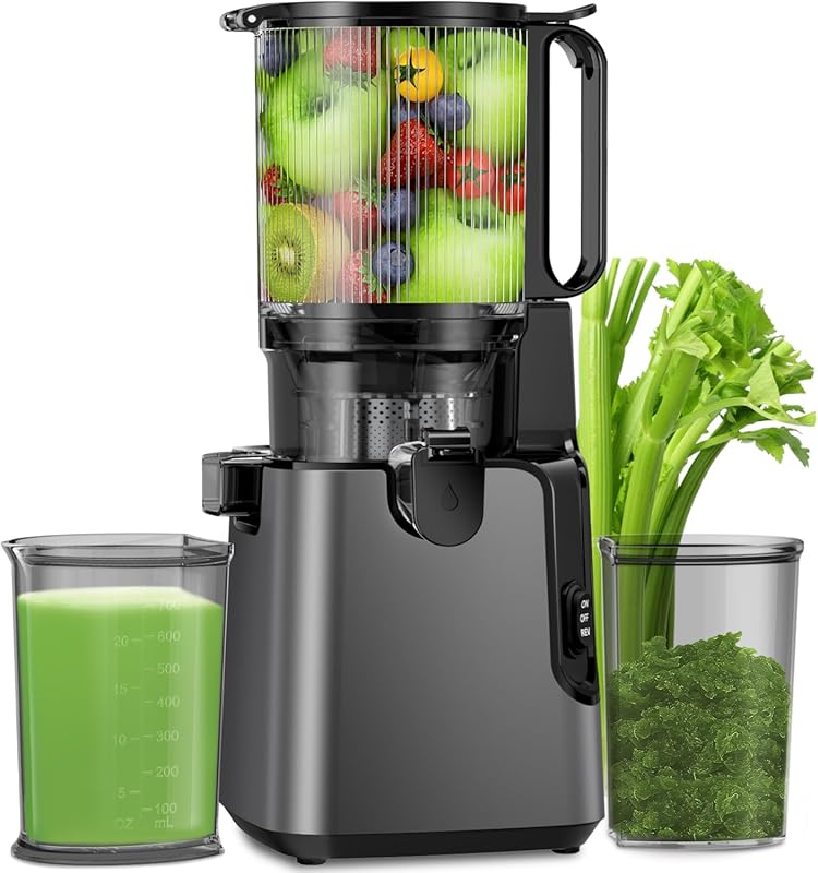 5.8-inch Large Feed Chute Cold Press Juicer, 400W Slow Masticating Who