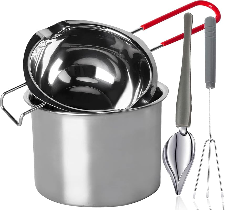 Stainless Steel Double Boiler 600ml 1600ml with Heat-Resistant Handle