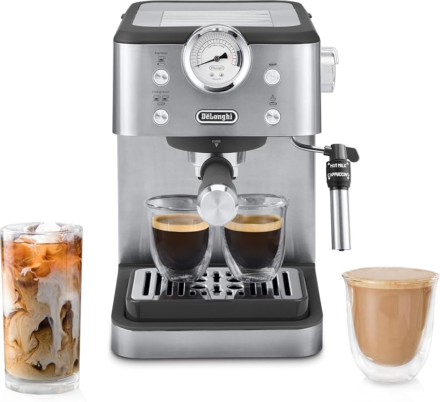 De'Longhi Classic Espresso Machine with Milk Frother - 15-Bar Pump, Te