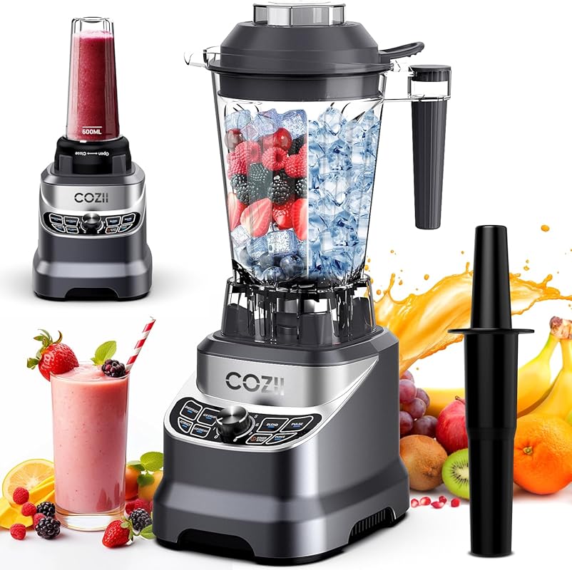 COZII Commercial Blender with 2000 Peak Watts, 64oz Pitcher, 21oz To-G