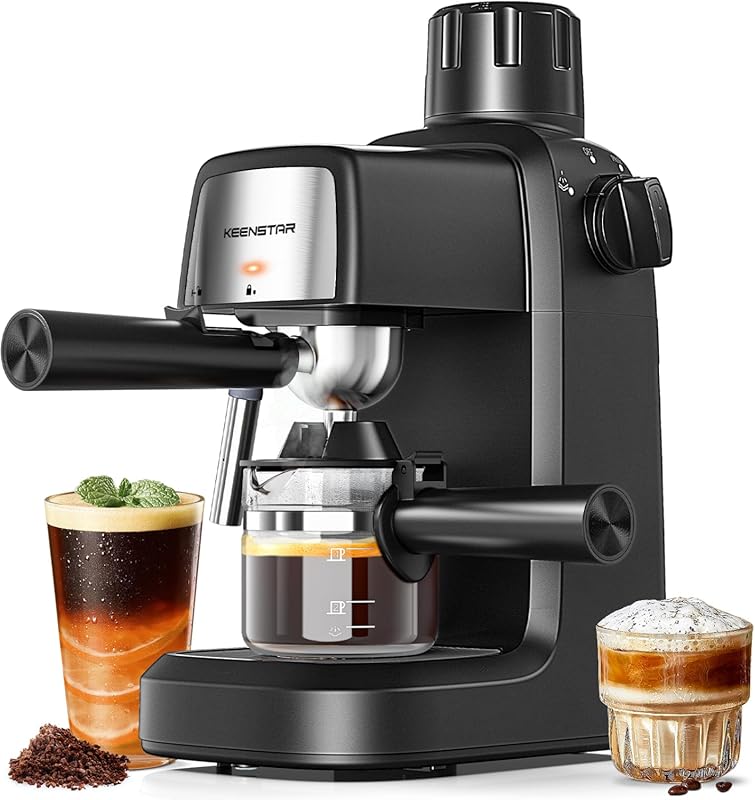 KEENSTAR 3.5Bar Espresso Machine with Milk Frother & Preheating - 800W