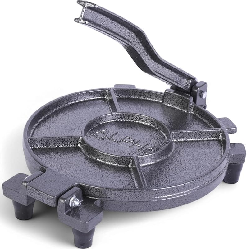 ALPHA LIVING 10 Inch Cast Iron Tortilla Press, Quesadilla Maker - Heav
