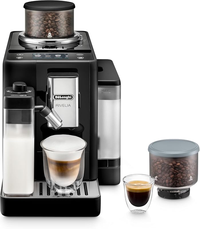 De'Longhi Rivelia Automatic Espresso Machine with Grinder, Frother, Be