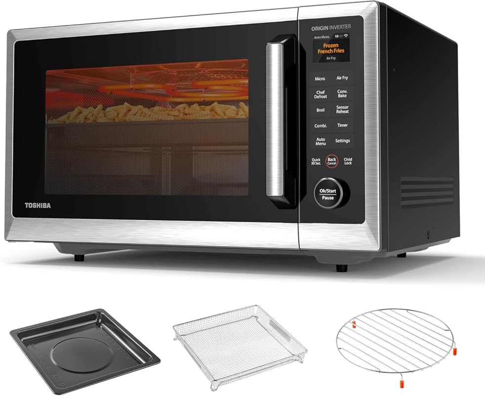 TOSHIBA OptiChef Air Fryer Combo Microwave: 2.4-inch Screen, Origin In