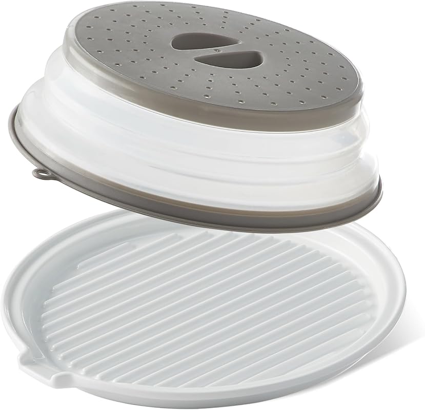 ONEMORE Microwave Bacon Tray with Lid, Ceramic Bacon Cooker and Meat R